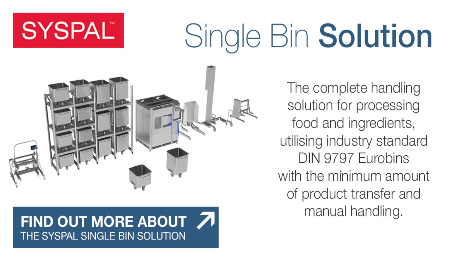 what is an automated material handling system? it's syspal's single bin solution for food processors